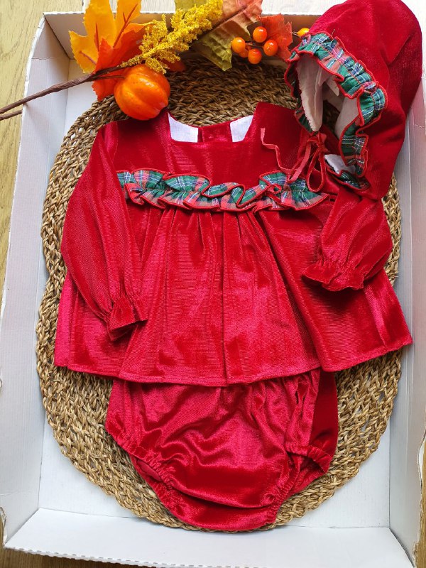 PAGLIACCETTO IN VELLUTO CON ROUGE SCOZZESE DEL SUR