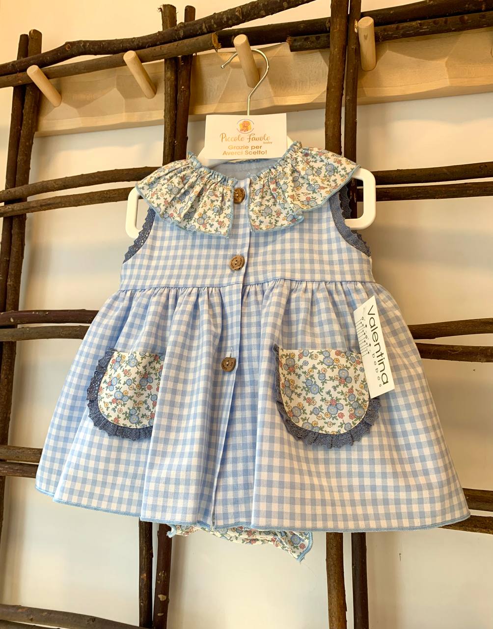 ABITINO SCACCHI AZZURRO VALENTINA BEBES