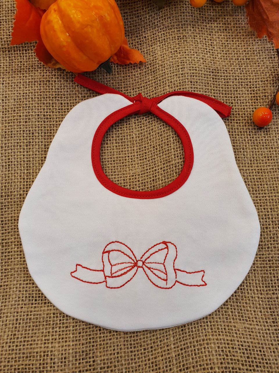 BAVETTA CON FIOCCO RICAMATO ROSSO PAPPA&LATTE