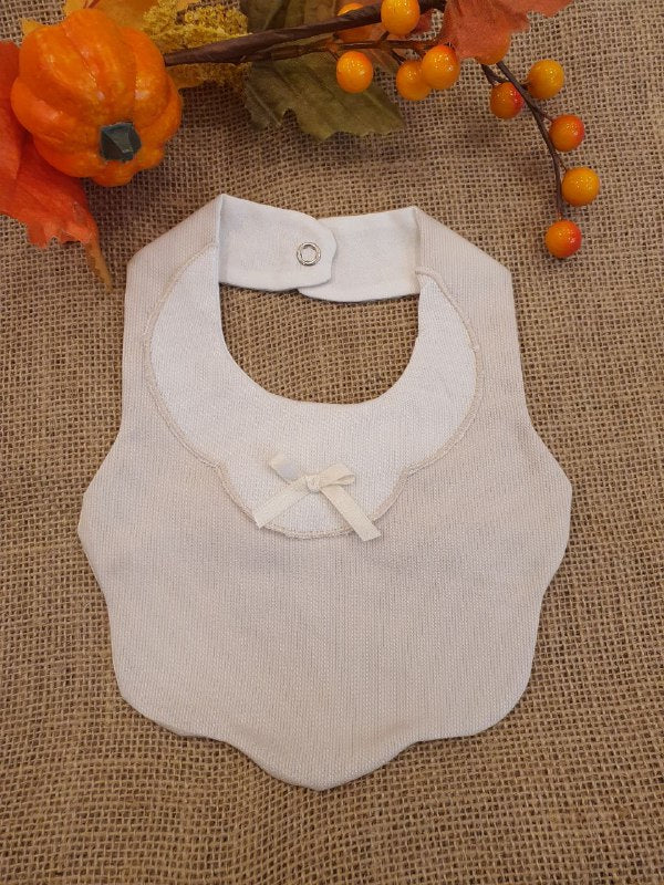 BAVETTA BIANCO-BEIGE CON FIOCCO IN RASO PAPPA&LATTE