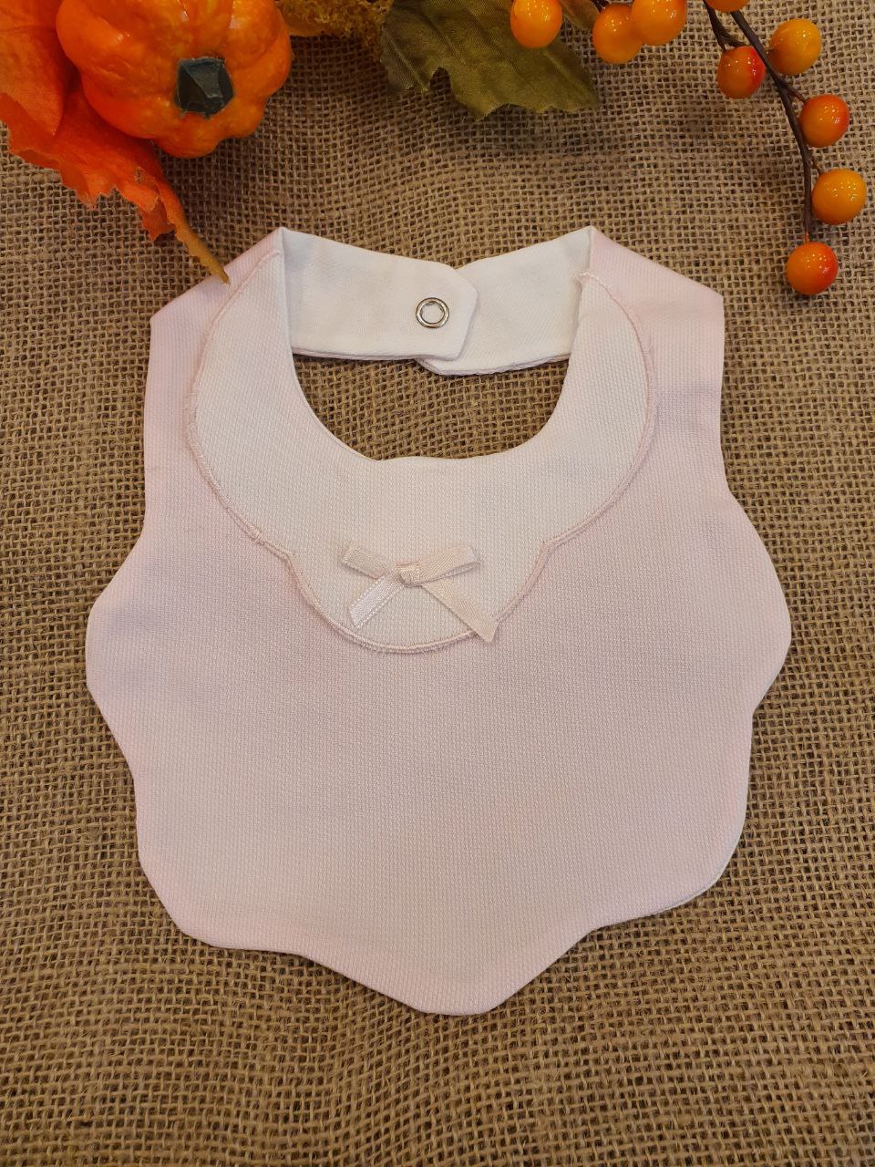 BAVETTA BIANCO-ROSA CON FIOCCO IN RASO PAPPA&LATTE