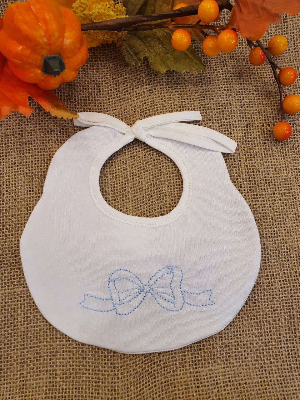 BAVETTA CON FIOCCO RICAMATO AZZURRO PAPPA&LATTE