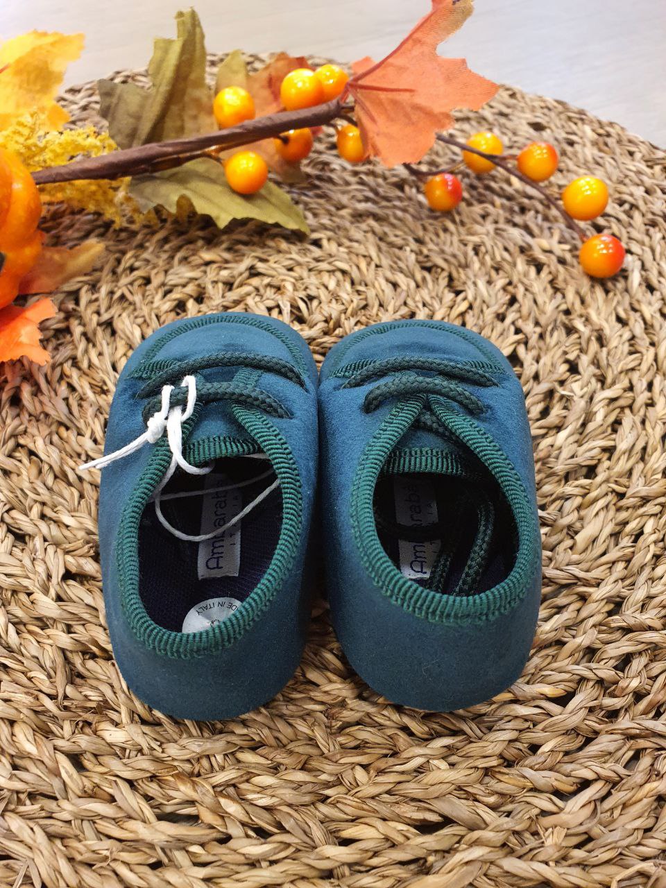 SCARPINA VERDE IN VELLUTO AMBARABA'