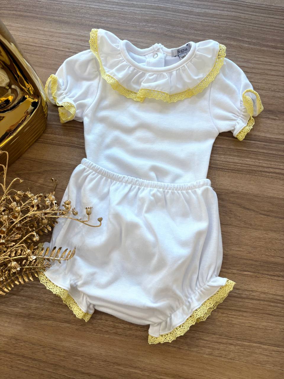 BODY E CULOTTE CON RICAMO GIALLO