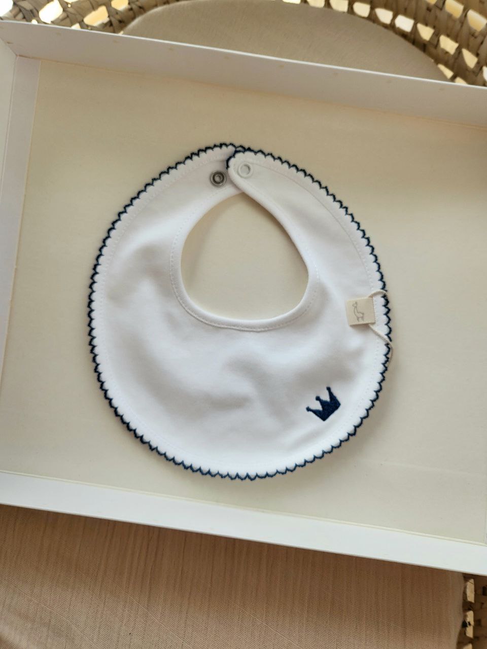 BAVETTA CORONA BIANCA-BLU BABY GI