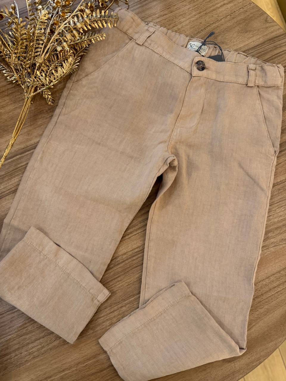 PANTALONE IN LINO MARRONCINO JO MILANO