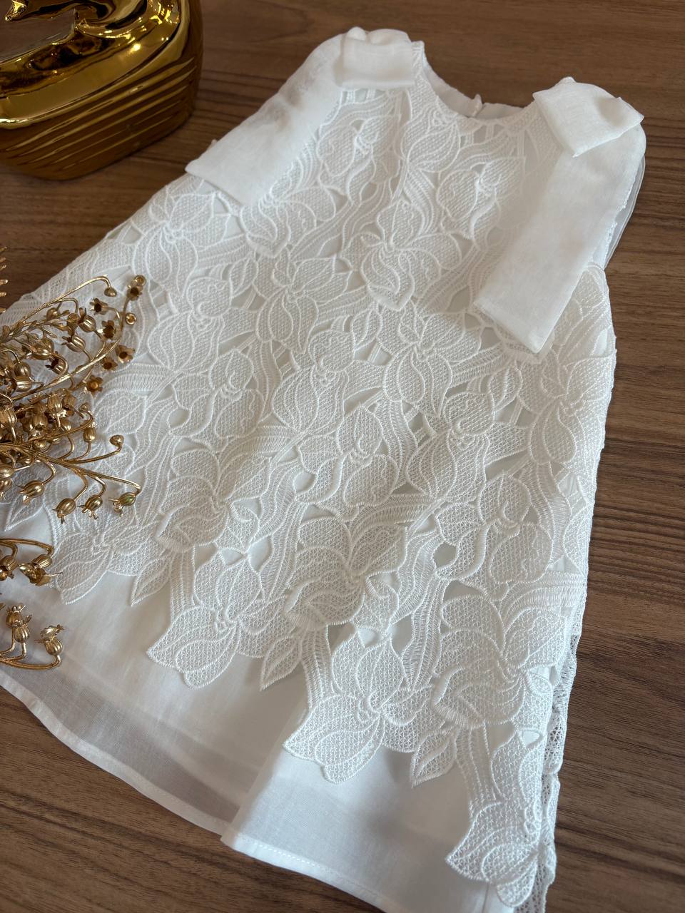 VESTITO BIANCO RICAMATO BARCELLINO
