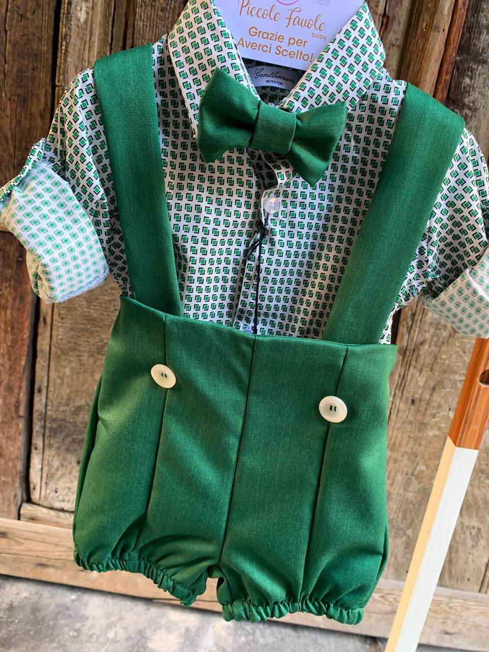 COORDINATO VERDE A QUADRI GENTLEMAN