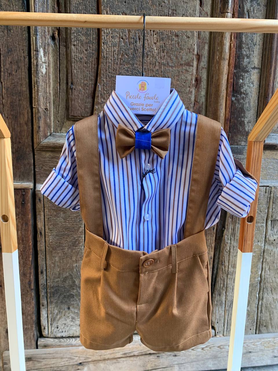 COORDINATO MARRONE-BLU A STRISCE GENTLEMAN.