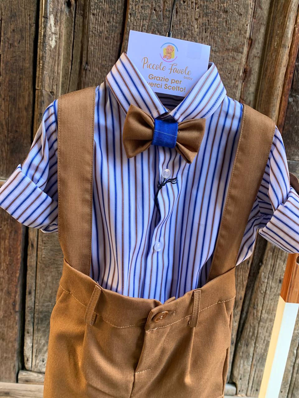 COORDINATO MARRONE-BLU A STRISCE GENTLEMAN.