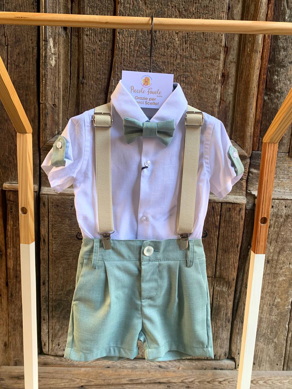 COORDINATO VERDE SALVIA BRETELLE GENTLEMAN