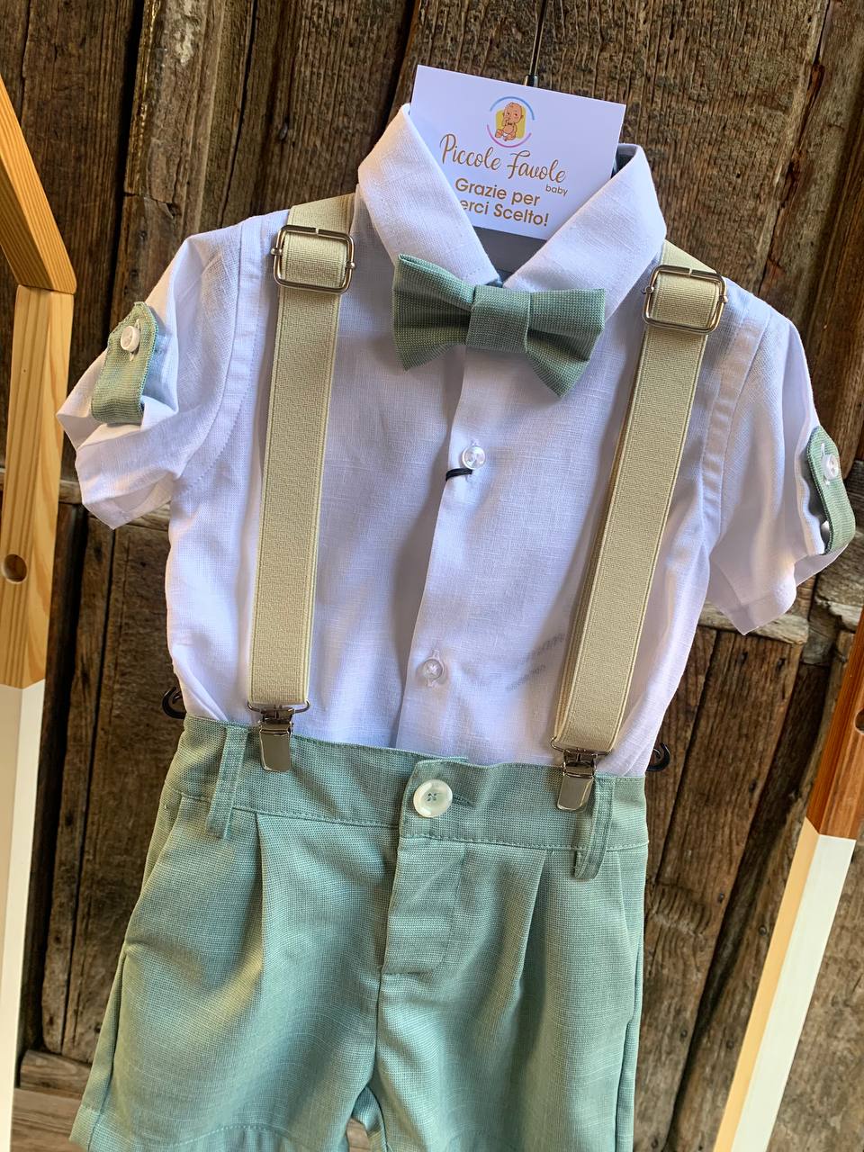 COORDINATO VERDE SALVIA BRETELLE GENTLEMAN