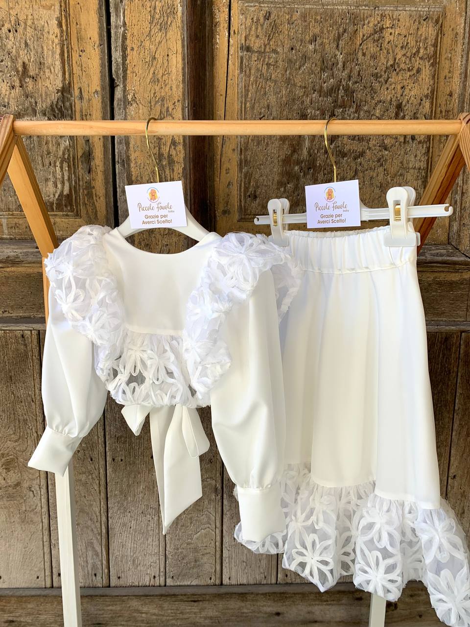COMPLETO PIZZO GONNA E TOP Cocò et Mamà