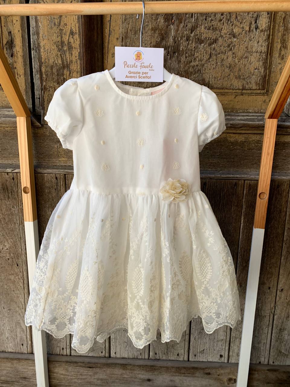 VESTITO CERIMONIA RICAMI BOBOLI