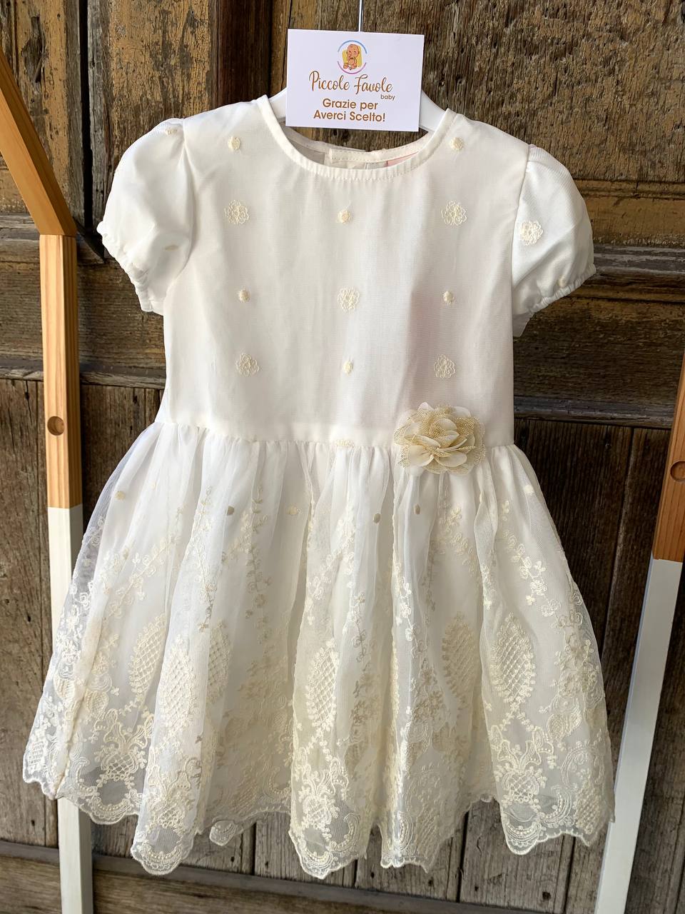 VESTITO CERIMONIA RICAMI BOBOLI