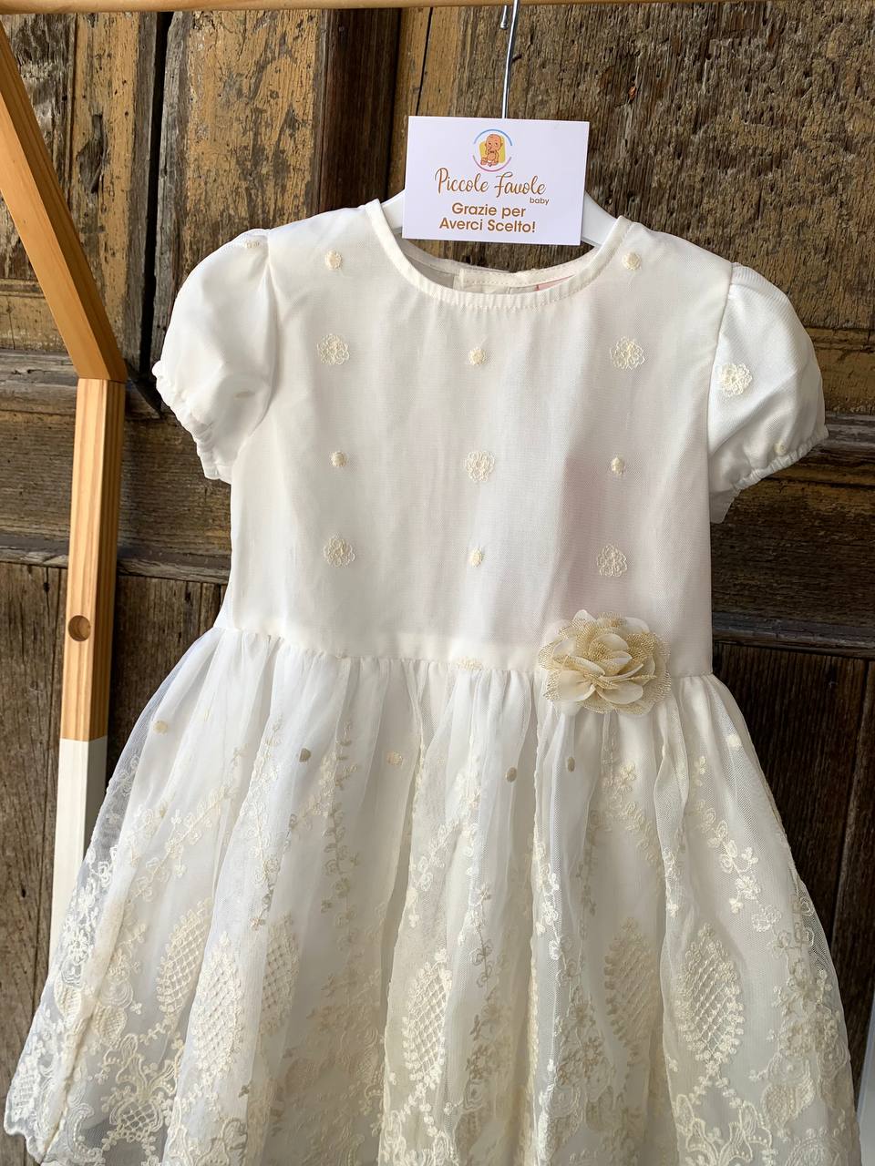 VESTITO CERIMONIA RICAMI BOBOLI