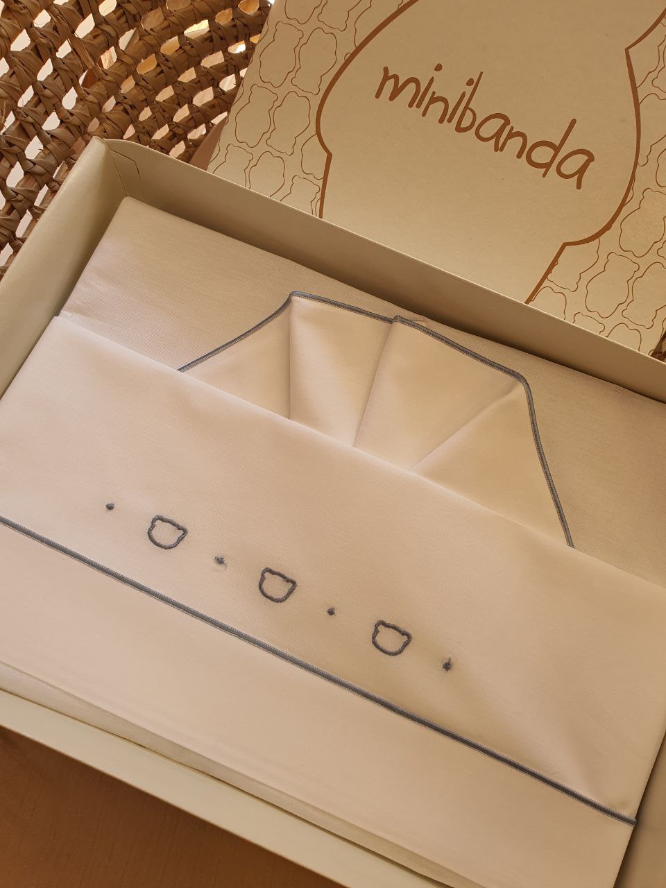 LENZUOLA ORSETTO RIGHINO AZZURRO MINIBANDA