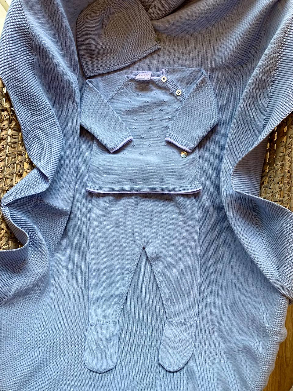 COORDINATO IN FILO CELESTE PAZ RODRIGUEZ