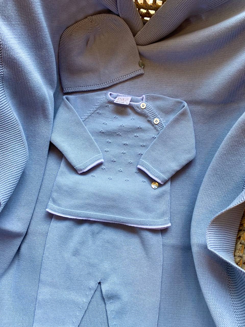 COORDINATO IN FILO CELESTE PAZ RODRIGUEZ