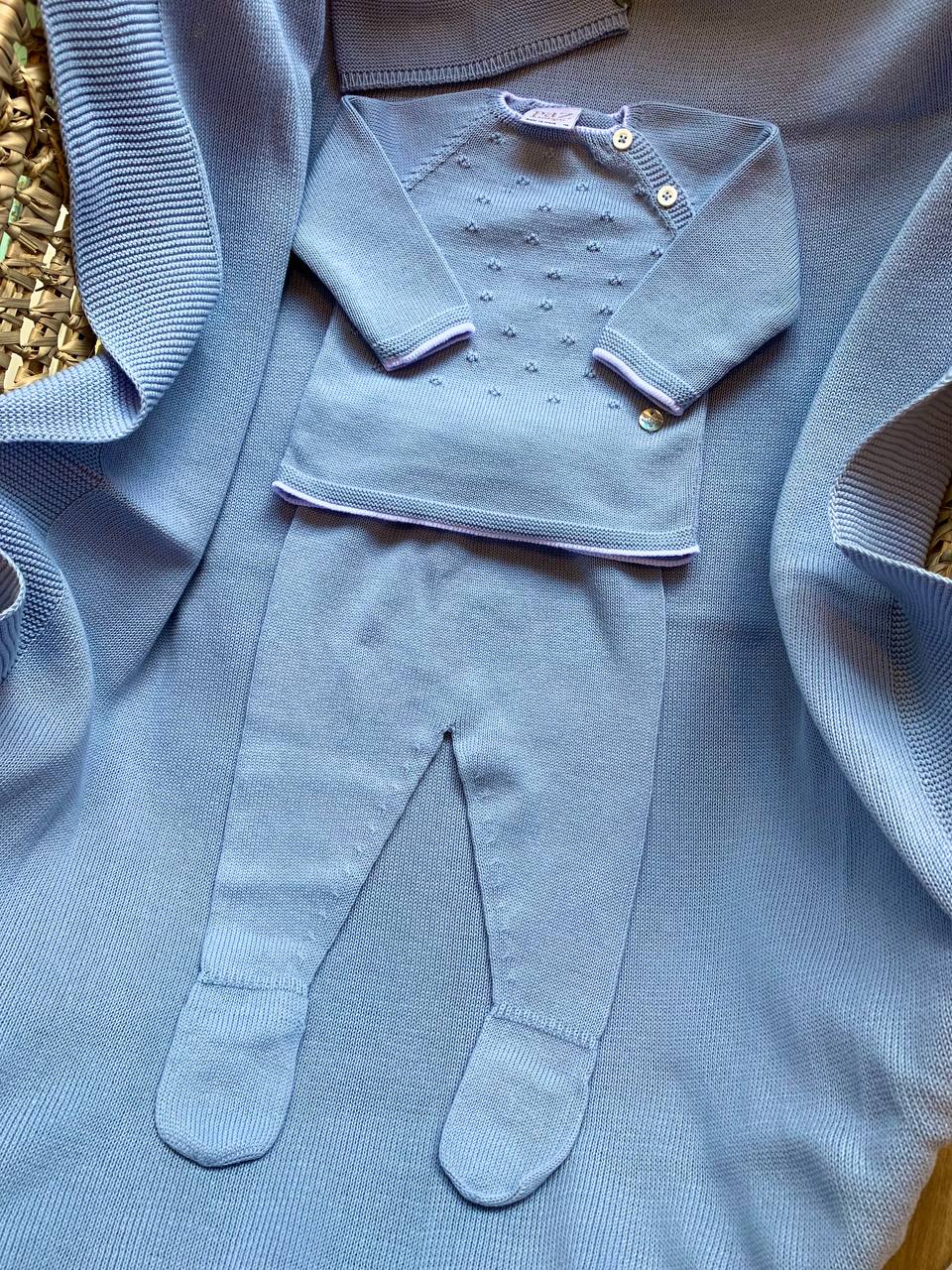 COORDINATO IN FILO CELESTE PAZ RODRIGUEZ