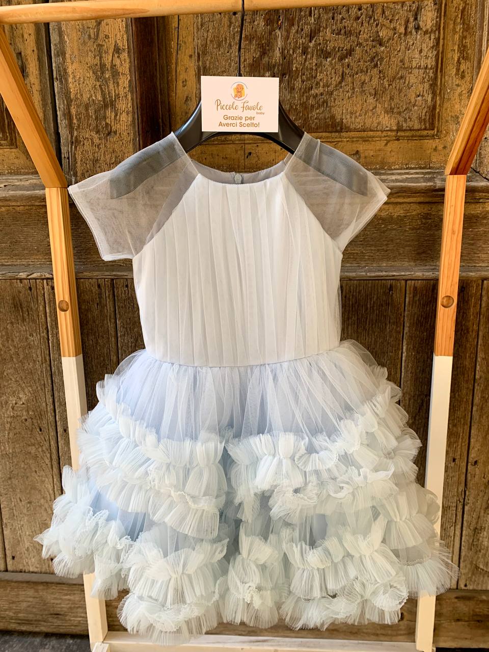 VESTITO IN TULLE CELESTE PETIT POSH