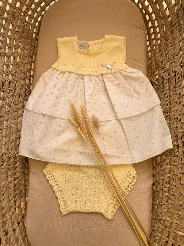 VESTITINO CON MUTANDINA IN FILO GIALLO PAZ RODRIGUEZ