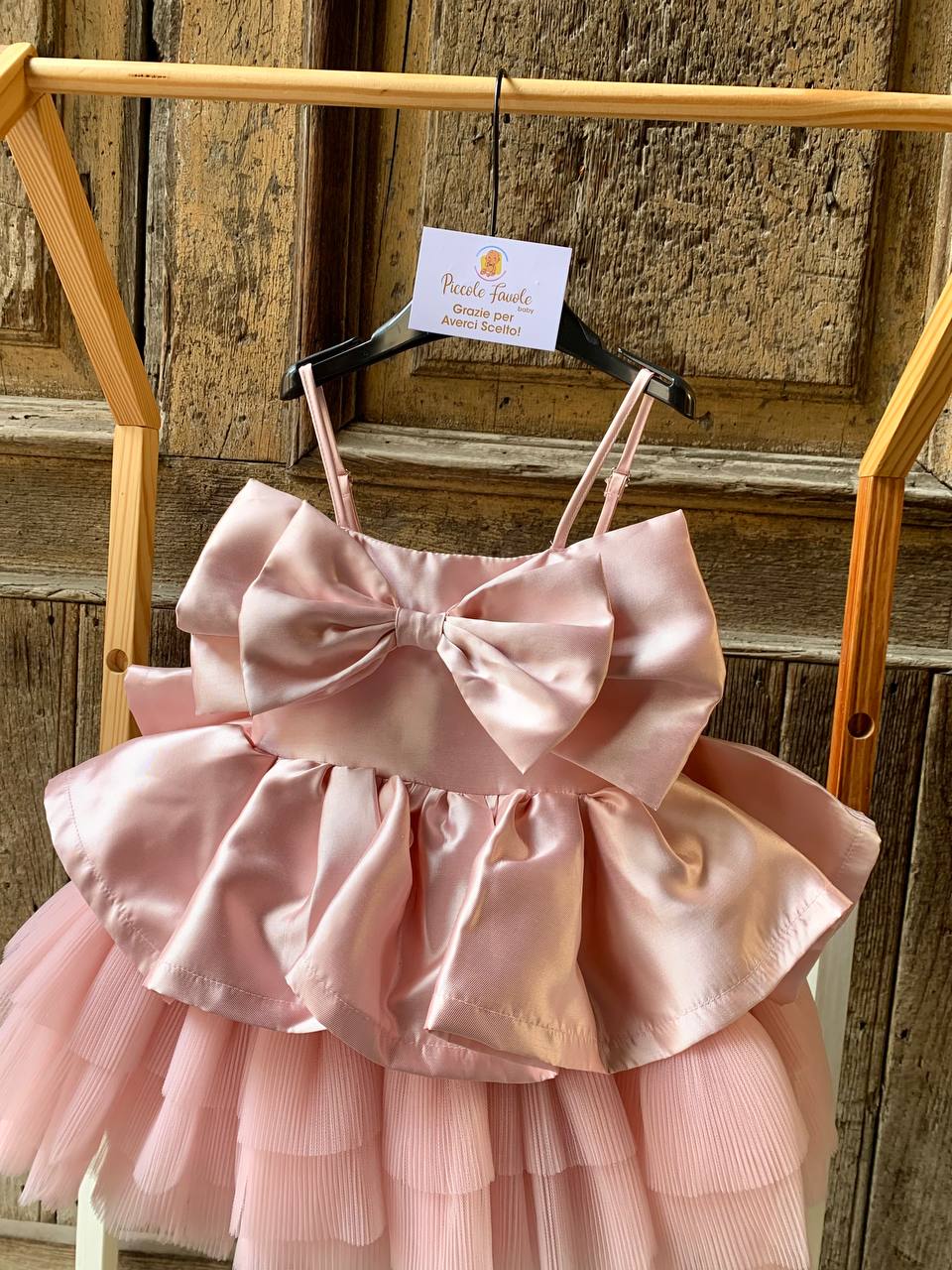 VESTITO IN TULLE FIOCCO ROSA FUN FUN