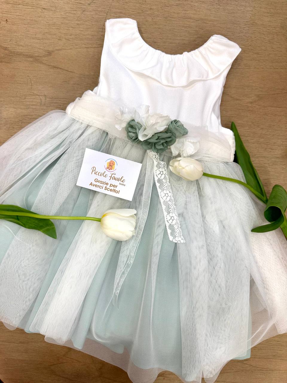 ABITO CERIMONIA BIANCO E VERDE CUA-CUAK