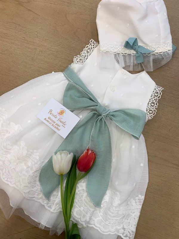 ABITO BATTESIMALE BIANCO E VERDE