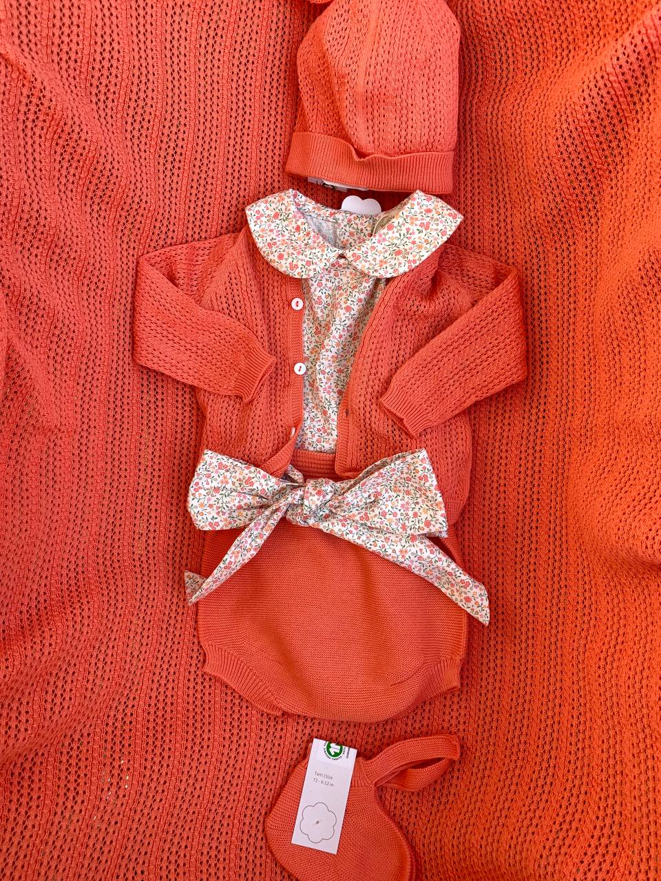 CARDIGAN IN FILO ARANCIONE WEDOBLE