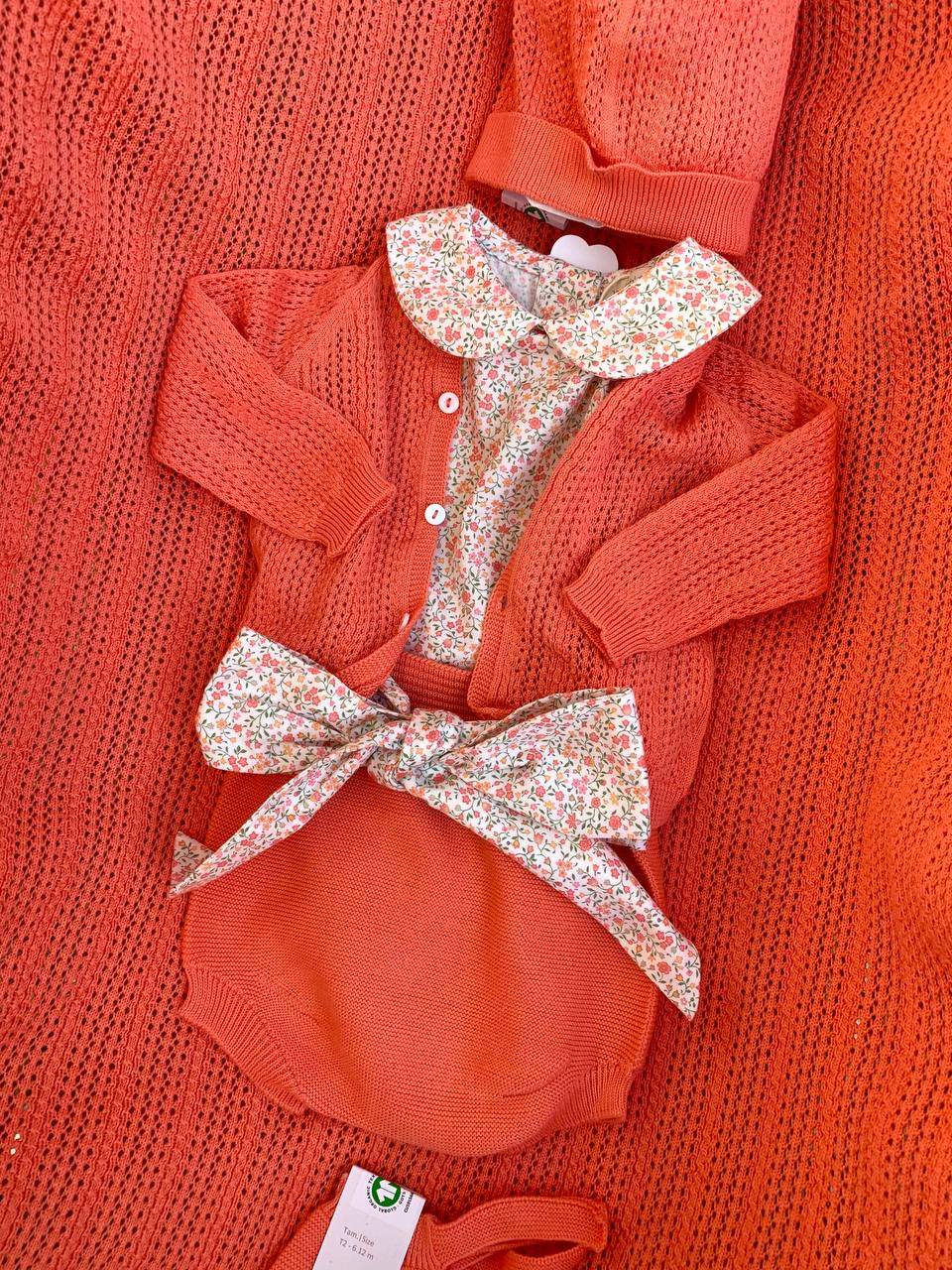 CARDIGAN IN FILO ARANCIONE WEDOBLE