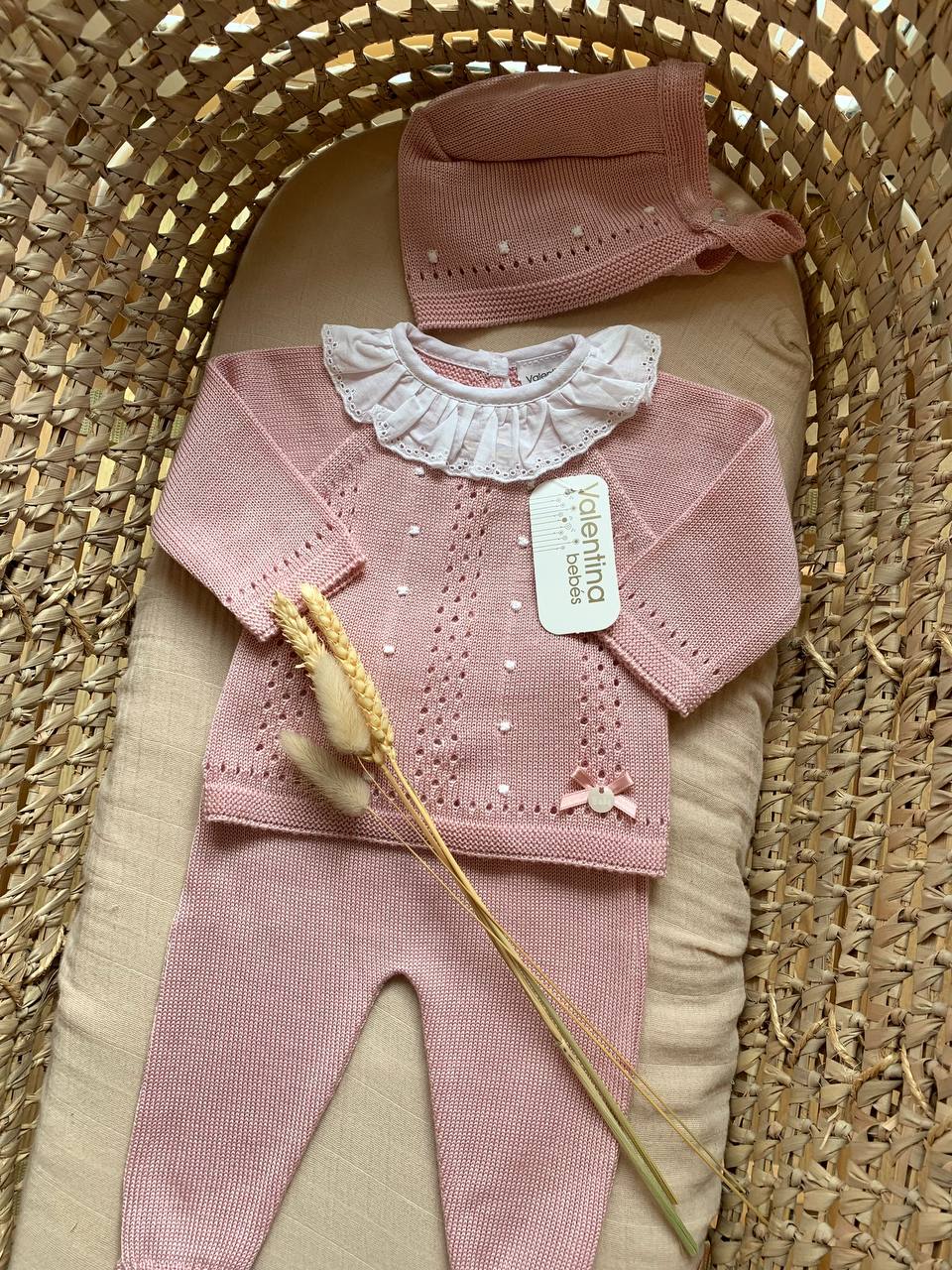 TUTINA SPEZZATA IN FILO ROSA VALENTINA BEBES