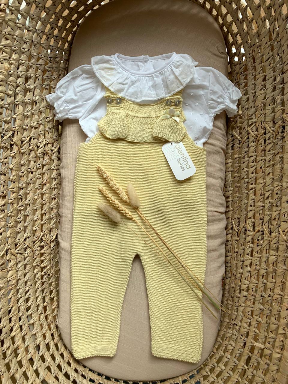 SALOPETTE IN FILO GIALLA VALENTINA BEBES