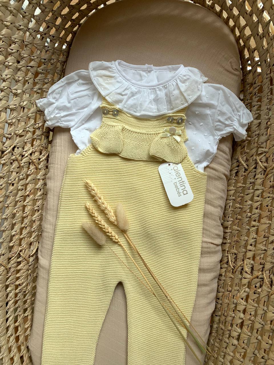 SALOPETTE IN FILO GIALLA VALENTINA BEBES