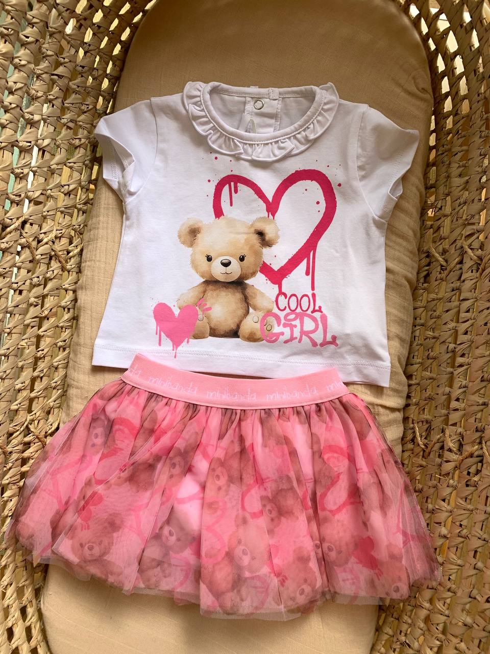 COMPLETO GONNA E T-SHIRT ORSETTO MINIBANDA
