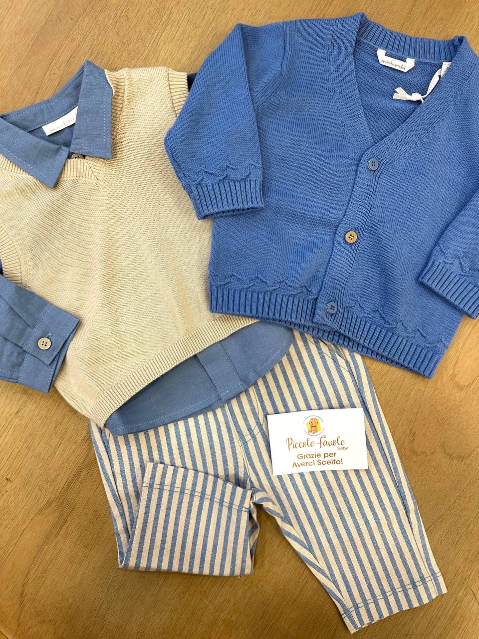 CARDIGAN CELESTE MINIBANDA