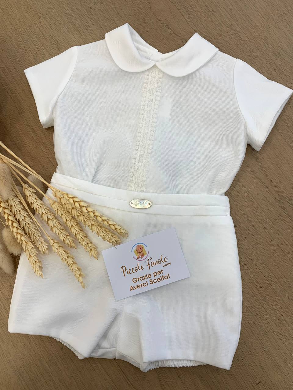 ABITO BATTESIMALE BIANCO CON FIORELLINI NISERET