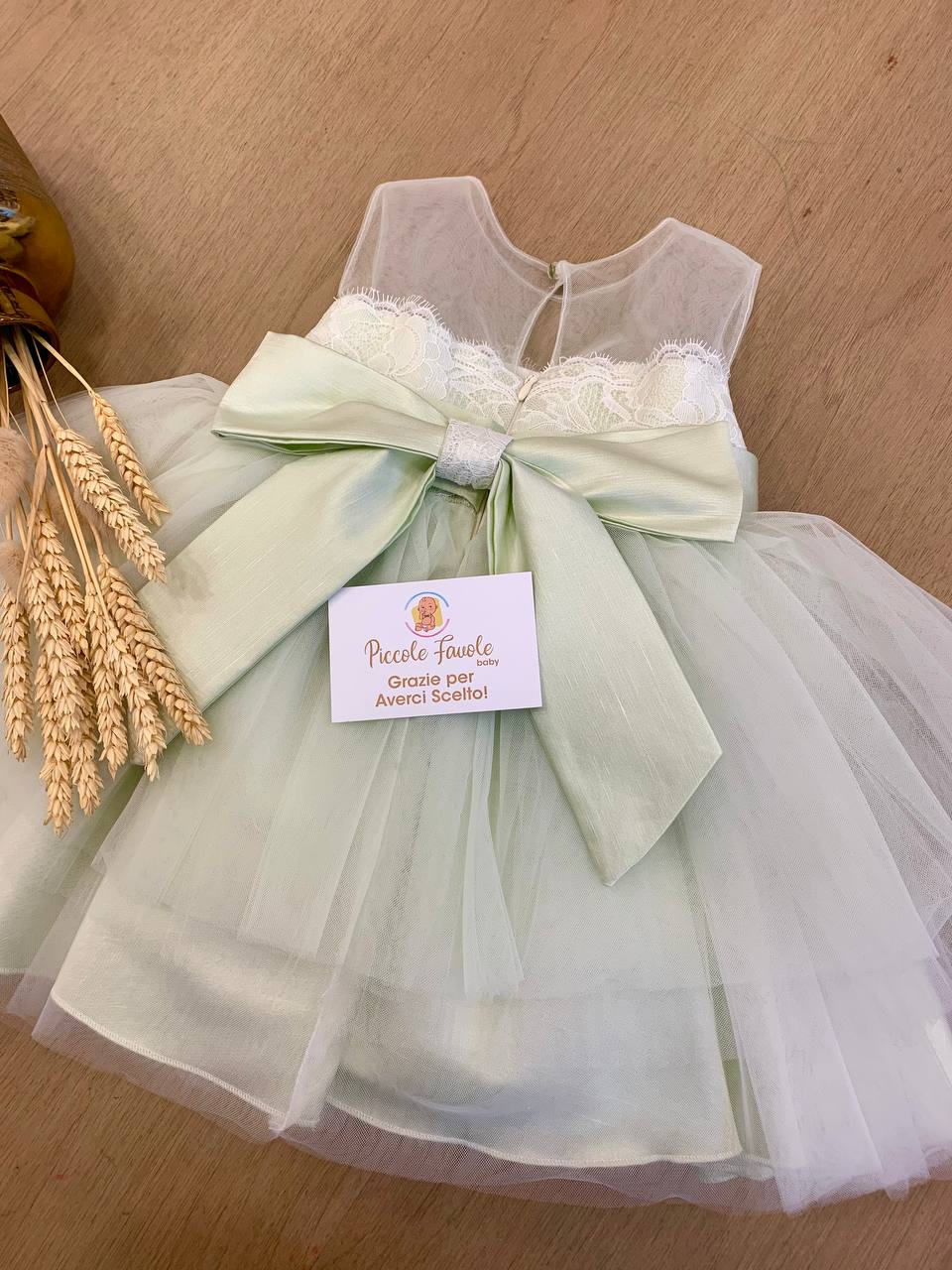 VESTITO CERIMONIA VERDE GUGU GAGA