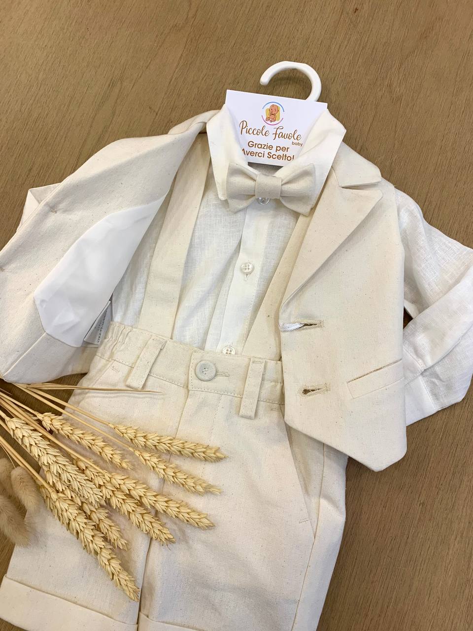 ABITO CERIMONIA BEIGE EMANUEL PRIS