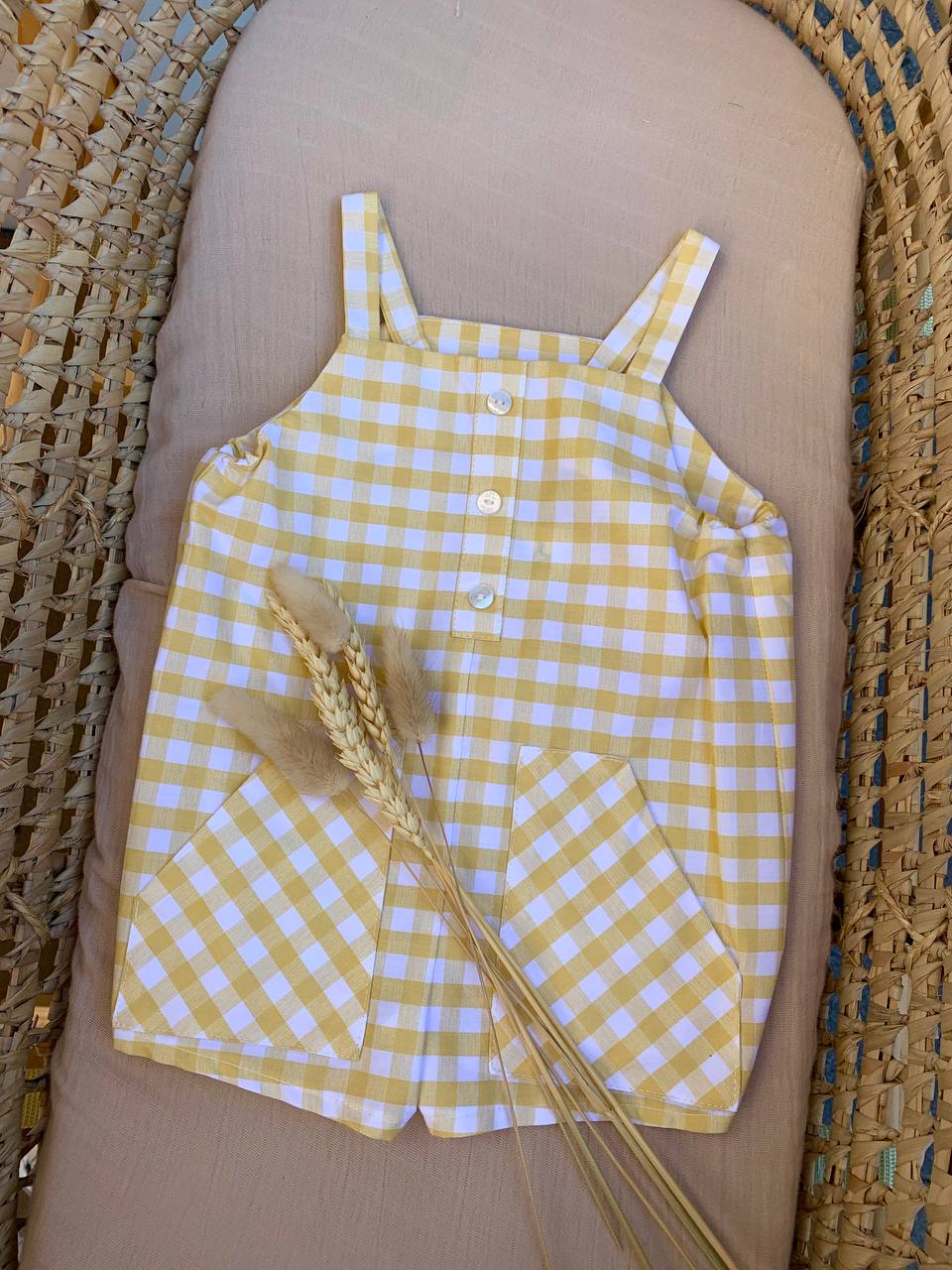 SALOPETTE QUADRETTI GIALLO DEL SUR