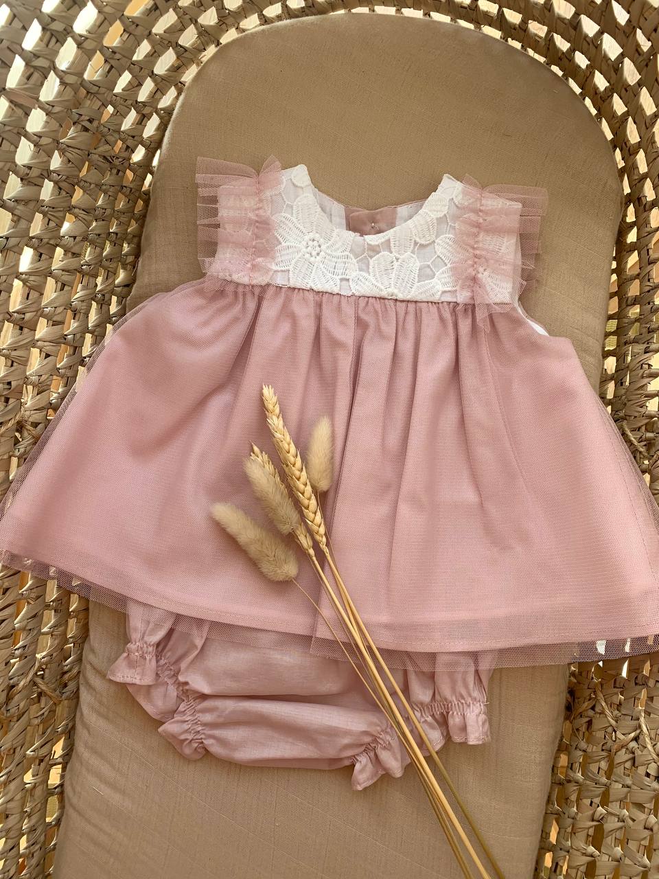 PAGLIACCETTO ROSA MERLETTO A FIORI DEL SUR