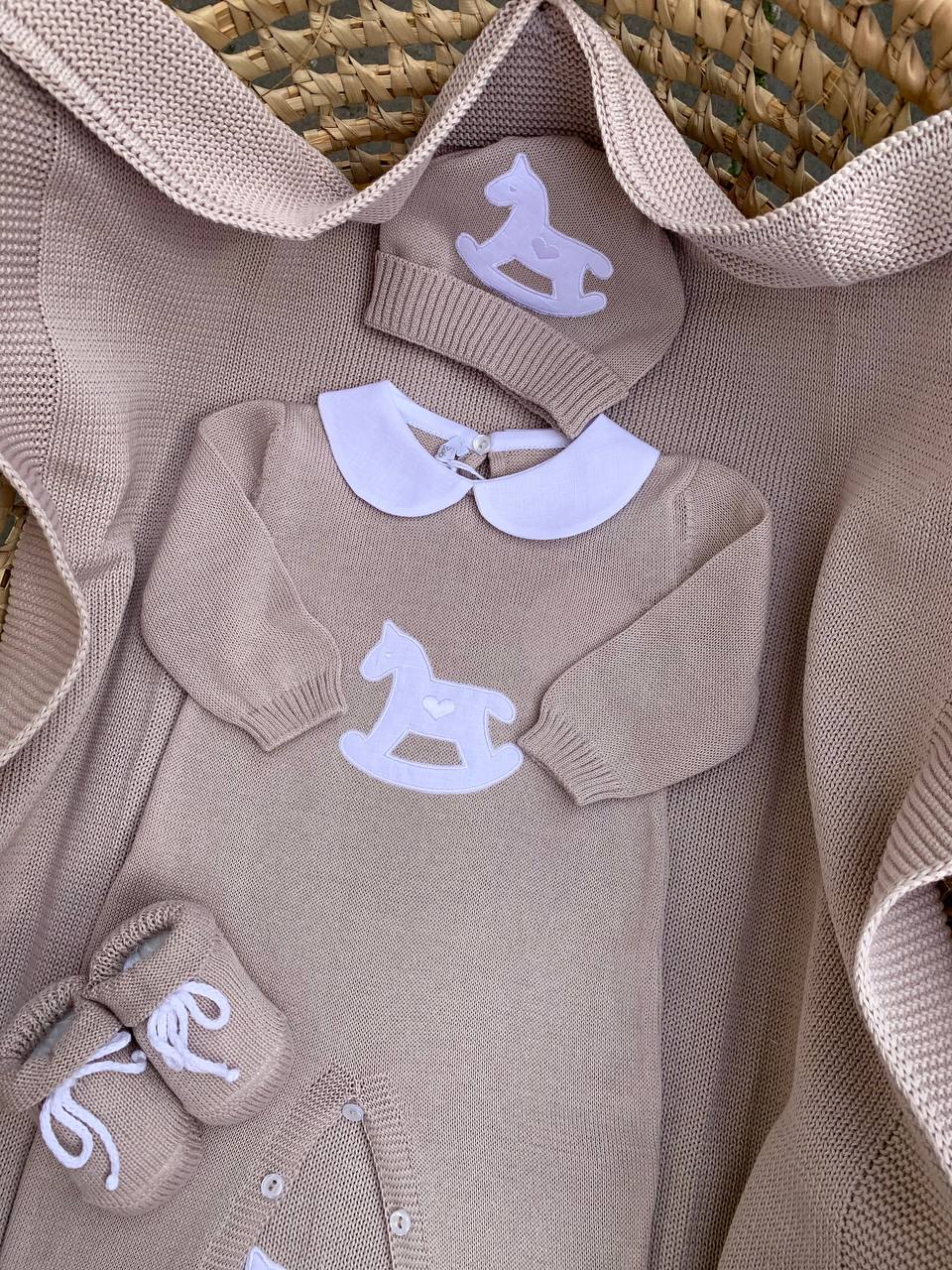 COORDINATO BEIGE CAVALLO A DONDOLO BABY LORD