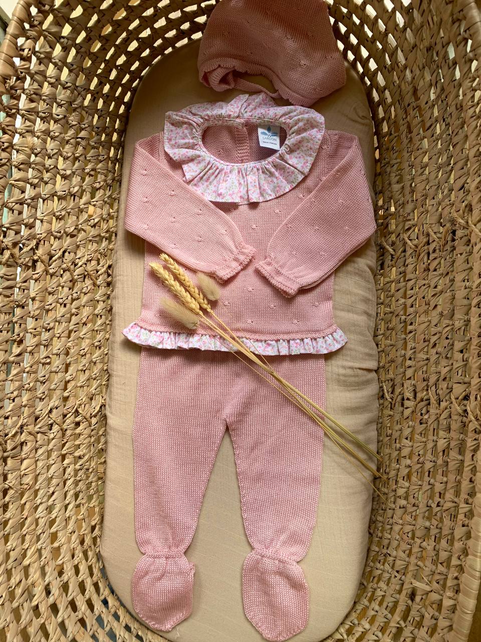 TUTINA SPEZZATA IN FILO ROSA CON FIORELLINI SARDON