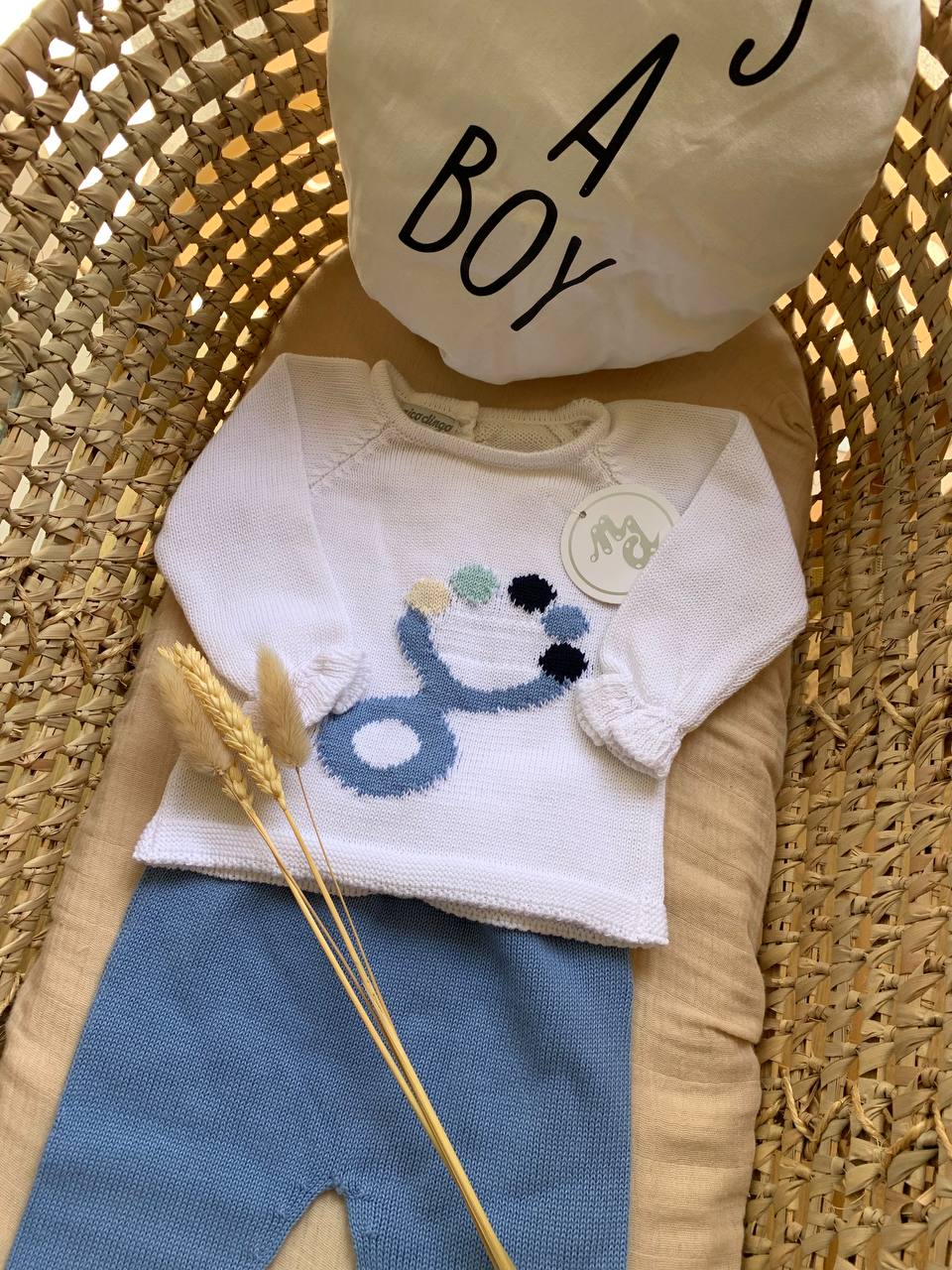 TUTINA SPEZZATA IN FILO CELESTE CON SONAGLINO NICO DINGO