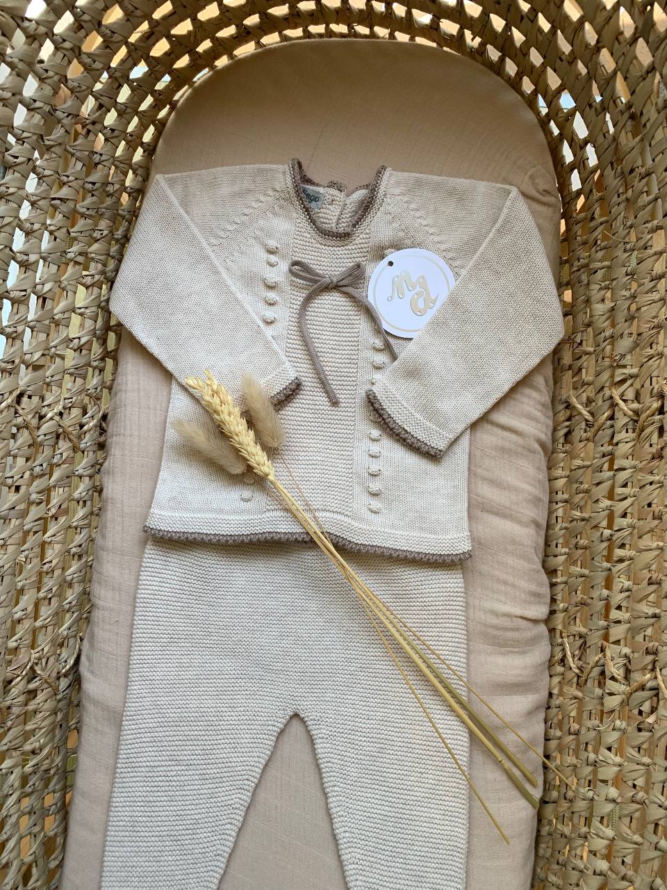 TUTINA SPEZZATA IN FILO BEIGE CON FIOCCHETTO NICO DINGO