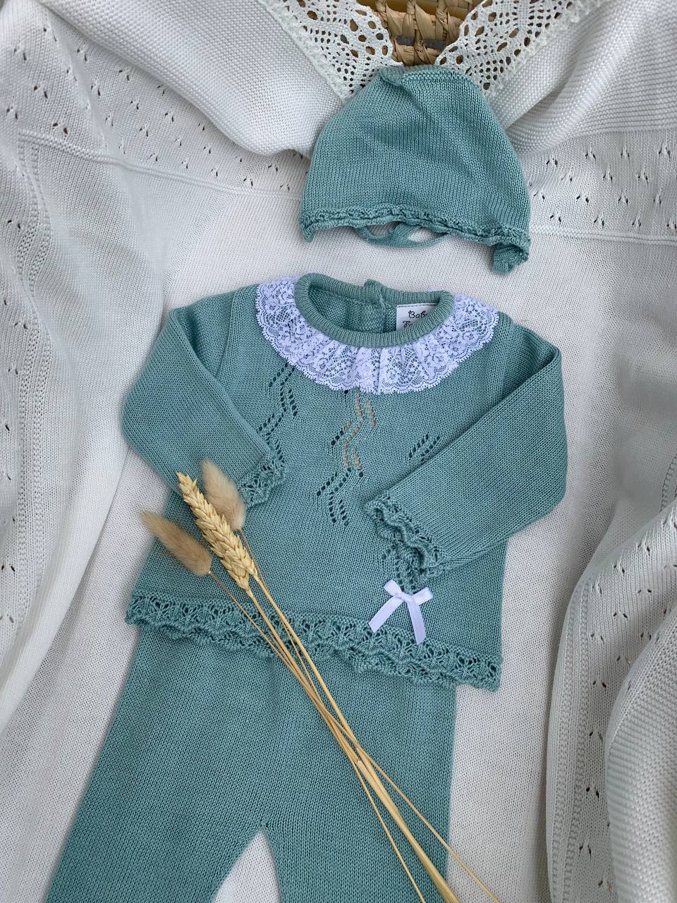 COORDINATO IN FILO VERDE BABY FASHION