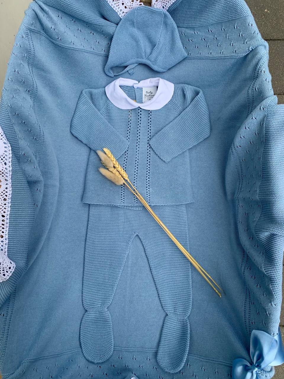 COORDINATO IN FILO CELESTE BABY FASHION
