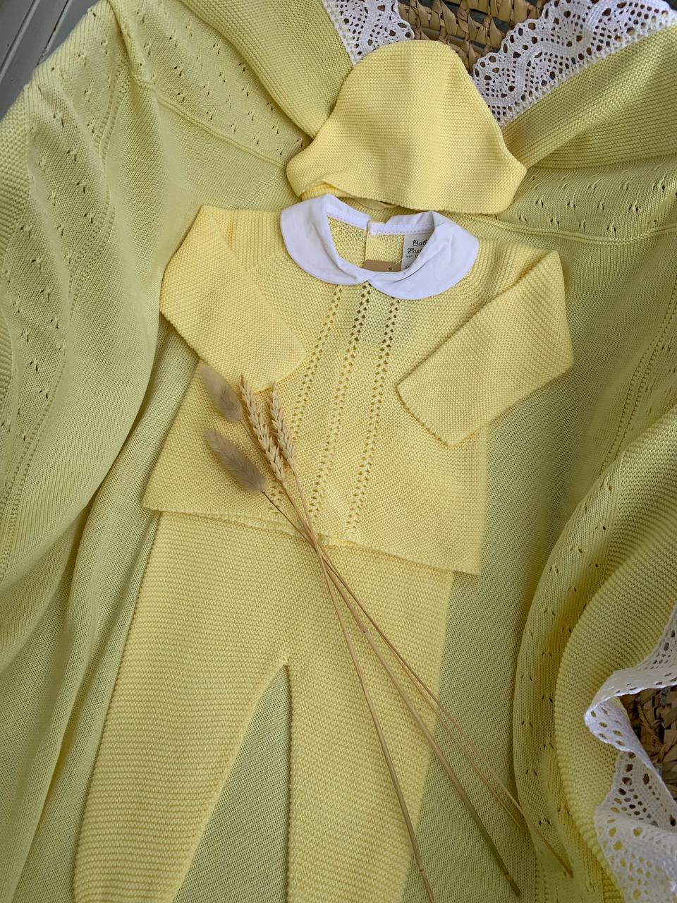 COORDINATO IN FILO GIALLO BABY FASHION