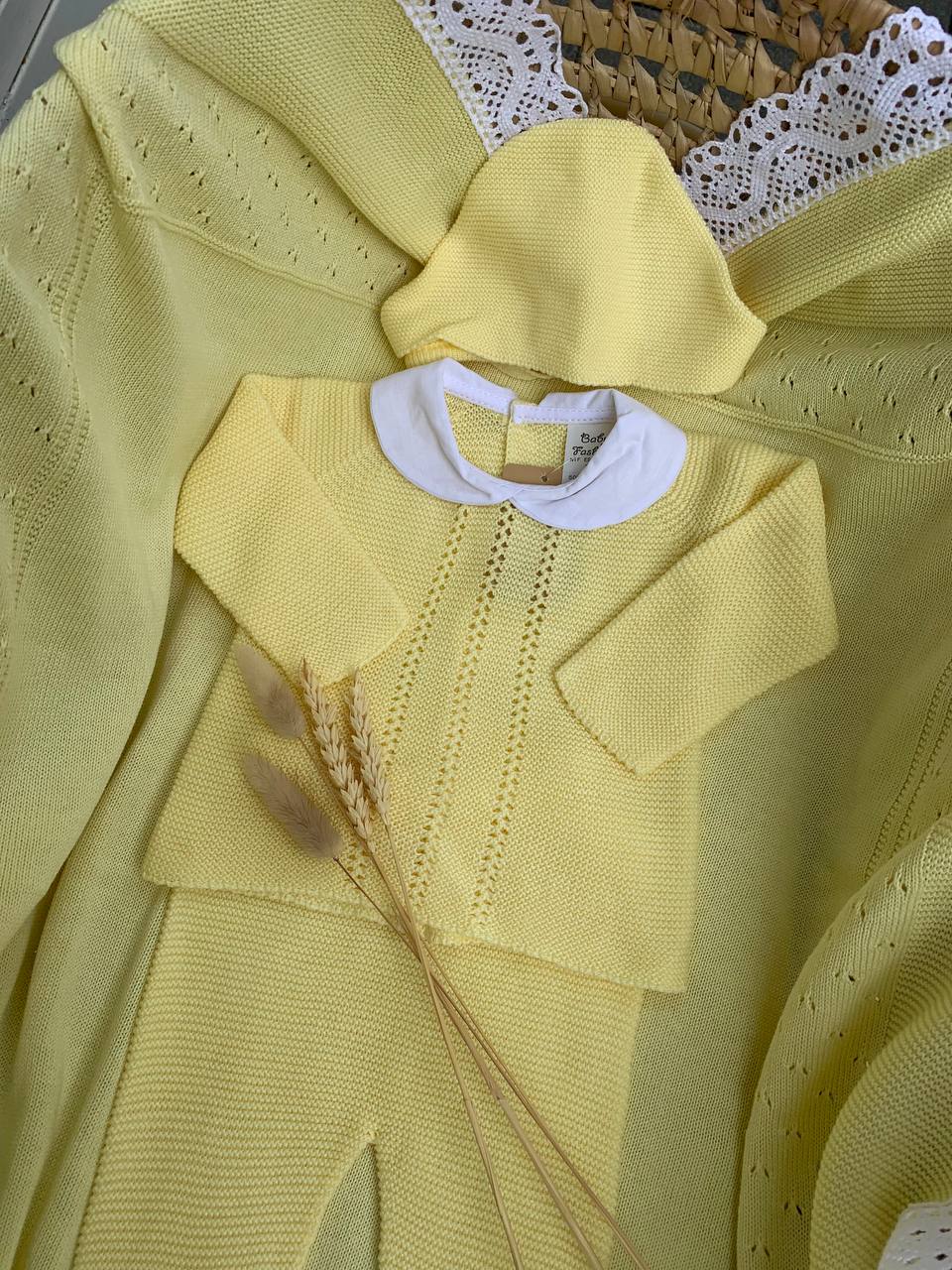 COORDINATO IN FILO GIALLO BABY FASHION