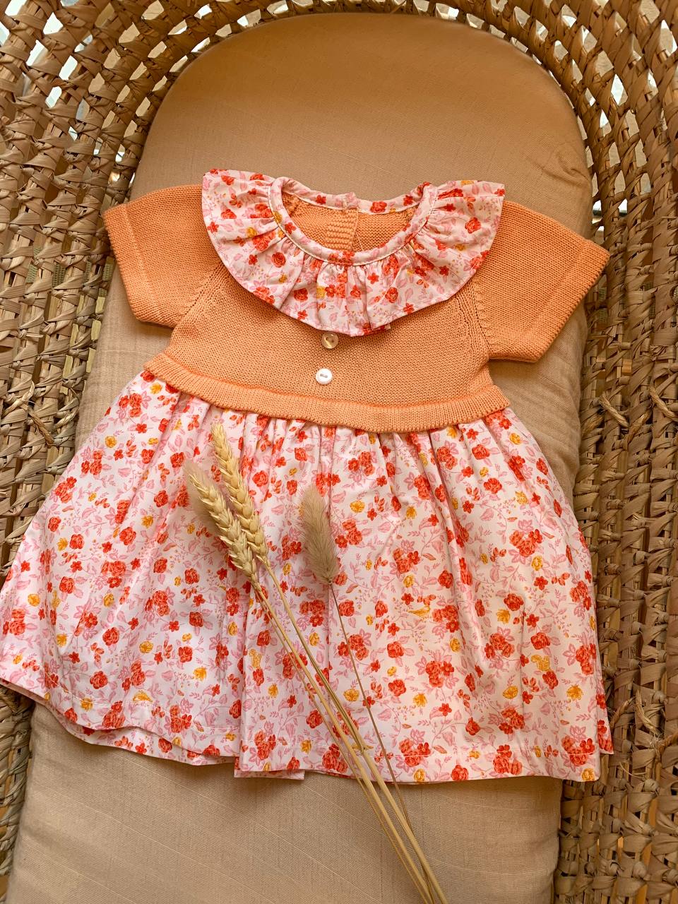 ABITINO FIORELLINI ARANCIONE BABY FASHION